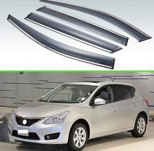 Para nissan tiida pulsar 2011 2012 2013 2014 2015 plástico exterior viseira ventilação shades janela sol guarda chuva defletor 2024 - compre barato