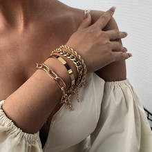 Pulsera de cadena gruesa para mujer, brazalete de estilo Hipérbola, exquisito, a la moda, accesorios de joyería 2024 - compra barato