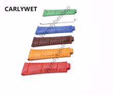 CARLYWET 20mm Black Green White Brown Red Blue Real Calf Leather VINTAGE Replacement Wrist Watch Band Strap Belt 2024 - buy cheap