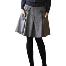 2021 moda outono inverno feminina saia feminina saia plissada cintura alta saia de lã saias femininas s399 2024 - compre barato