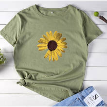 Sunflower Shirt Graphic T Shirt Women Short Sleeve Cotton T Shirts Woman Black White Loose Women Top Harajuku T Shirt Femme 2024 - buy cheap