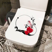 Zttzdy anel romântico de 25.5x23.6cm, criativo de desenho animado para parede do quarto, decoração de banheiro 2024 - compre barato