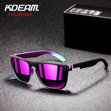 Kdeam-óculos de sol polarizados masculinos, estilo esportivo, lentes espelhadas, azul, roxo, quadrado, esportes ao ar livre, ce a13 2024 - compre barato