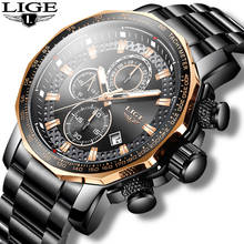 New 2021 LIGE Mens Watches Top Brand Luxury Sport Quartz All Steel Male Clock Military Waterproof Chronograph Relogio Masculino 2024 - buy cheap