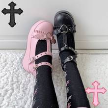 Lolita shoes tea party kawaii princess kawaii shoes vintage little Bat Demon Dark Gothic Punk Flat Platform  shoes loli cosplay 2024 - buy cheap