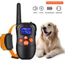 Collar de entrenamiento antiladridos para perros 998D-1, Control de choque con pantalla LCD, recargable, 300 niveles, equipo electrónico para perros, 100 M 2024 - compra barato