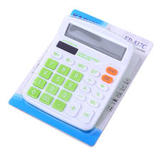 Calculadora electrónica de escritorio para oficina, calculadora portátil de 12 dígitos con batería, pantalla grande, colorida 2024 - compra barato