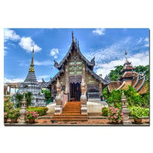 Храм чиангмаи Таиланд пейзаж плакаты холст ткань печать картины для домашнего декора стены искусства картина 2024 - купить недорого