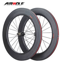 AIRWOLF Factory Sales Carbon Road Bike Wheelset 700C Tubeless Carbon Wheel Ruedas Bicicleta V Brake Racing Bicycle wheels 2024 - buy cheap