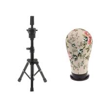 Flower Design Cork Canvas Block Mannequin Model Head Wig Making Hat Caps Display Head with Professional Tripod Stand Set 2024 - buy cheap