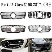 Parrilla de parachoques frontal de carreras para Mercedes Benz, accesorio para la parte superior del vehículo, GLA Class X156, 2017, 2018, 2019, 2020, Diamante GTR 2024 - compra barato