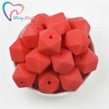 Teeny Teeth 10PCS Red 14-17 MM Hexagon Silicone Beads BPA Free Geometric Food Grade Silicone Teether DIY Teething Beads Necklace 2024 - buy cheap