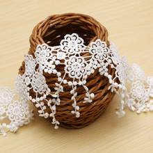 30Yards White Flower Embroidered Lace Trim Fringe Tassel Ribbon Applique DIY Wedding Dress Sewing Craft Decoration 2024 - buy cheap