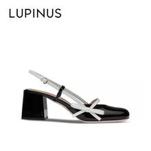 LUPINUS Luxury Brand Design Women Mary Jane Shoe 2022 New Chic Patent Leather Women High Heel Retro Butterfly-Knot Women Sandals 2024 - buy cheap