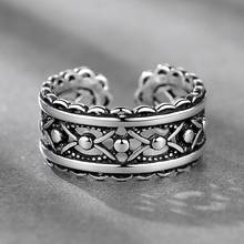Criativo vintage qualidade oco anéis para as mulheres jóias retro ajustável thai prata dedo anel presentes de festa 2024 - compre barato