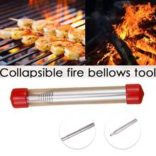 Tubo de supervivencia para cocinar al aire libre, tubo de fuego portátil de acero para acampar, tubo de soplado retráctil, T8E6 2024 - compra barato