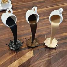 3 Color Plastic Durable Floating Spilling Coffee Cup Sculpture Kitchen Decoration Creative Coffee Mug Home Decor Art Gift Tools 2024 - buy cheap