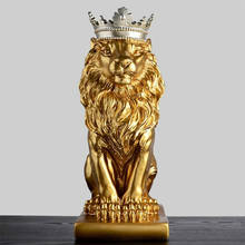Abstract Resin Lion Sculpture Crown Lion Statue Handicraft Decorations Lion King Modle Home Decoration Accessories Gifts 2024 - buy cheap