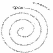 Lekani-Cadena de eslabones de Plata de Ley 925, collar de eslabones, plata pura, Rolo redondo, sólido, 1mm, venta al por mayor 2024 - compra barato