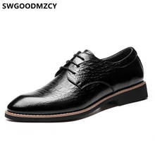 Tênis de crocodilo masculino, sapato elegante de estilo oxford para homens 2024 - compre barato