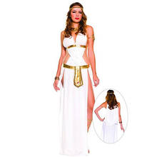 Белый сексуальный костюм египетской королевы Клеопатры для женщин, длинное платье для косплея греческой богини на Хэллоуин 2024 - купить недорого