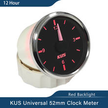 Kus garantido relógio medidor formato de 12 horas com luz de fundo vermelho 52mm(2 ") 12v/24v 2024 - compre barato