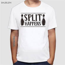 Split Happens | Funny Bowlinger Team, Bowler Pin Humor men T-shirt Funny T Shirts Men Short Sleeve T-shirts cotton 2024 - buy cheap