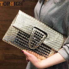 TOPHIGH Fashion Diamond Rivet Bag For Women Messenger Handbag Casual Crossbody Evening Clutch Bag INS Shoulder Purse Ladies 2024 - buy cheap