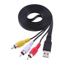 1.5m/5FT USB Male A to 3 RCA Male AV A/V Cable Adapter USB to RCA Audio Video Converter Cable Cord Wire For HDTV HD TV 2024 - buy cheap