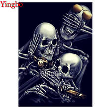 Wholesale NEW 5D DIY Diamond Painting Horror Skull Diamond Embroidery Cross Stitch Full Rhinestone Decoration Halloween Gift 2024 - buy cheap