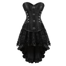 Corselet steampunk para mulheres, espartilho e saia gótica de aço de corselet, renda up, vestido de noite plus size 2024 - compre barato