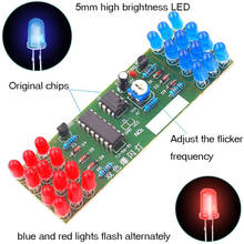 NE555 CD4017 IC LED Electronic Lights Kits Red Blue Dual-Color DIY Kit Strobe Electronic Suit Flashing Lights Components DIY 2024 - buy cheap