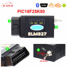 2021 новейший ELM327 USB FTDI PIC18F25K80 FTDI чип-считыватель кодов для Fo-rd HS CAN/MS может Forscan ELM 327 Bluetooth OBDII 2024 - купить недорого