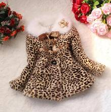 girls winter coat Baby thick fleece warm clothing children outwear leopard faux fur coat autumn jackets for Kids casual clothes 2024 - buy cheap