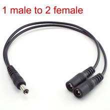 5,5mm * 2,1mm 1 hembra a 2 hombre conector DC macho Cable del divisor de potencia para la luz de tira de LED CCTV adaptador de fuente de alimentación 2024 - compra barato