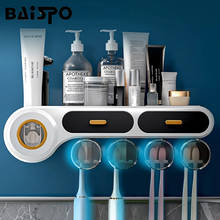 BAISPO Multifunctional Toothbrush Holder Automatic Toothpaste Dispenser Toiletries Toothbrush Rack Home Bathroom Accessories 2024 - buy cheap