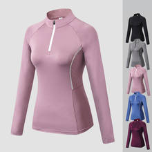 Long Sleeve T-shirts Women Yoga Gym Compression Tights Women's Sports Wear For Fitness Yoga Training Zipper Jacket Sport Jogging 2024 - buy cheap