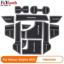 Anti-deslizamento porta entalhe copo esteira para nissan sylphy 2020 interior antiderrapante esteira acessórios porta almofada 14 pçs estilo do carro 2024 - compre barato