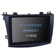 Sistema multimídia para autos, tela de 9 polegadas, android 8.1, com gps, wi-fi, rádio fm, para mazda 2002-2008 2024 - compre barato