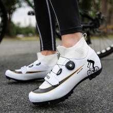 Дорожная велосипедная обувь для мужчин, высокие берцы, самоблокирующиеся туфли на плоской подошве, SPD, для спорта на открытом воздухе, для горных велосипедов 2024 - купить недорого