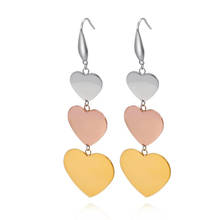 Titanium Love Heart Dangle Earrings For Women Stainless Steel Trendy Romantic Jewelry 2024 - buy cheap