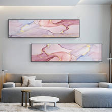 Pintura de textura de mármol geométrica abstracta, Rosa nórdico, impreso en lienzo, carteles e impresiones para decoración de sala de estar y dormitorio, arte 2024 - compra barato