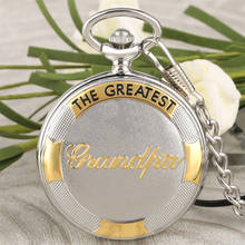 O maior avô antigo birthay relógio de bolso de quartzo retro preto bolso pingente relógio com caixa de presente dropshipping 2024 - compre barato