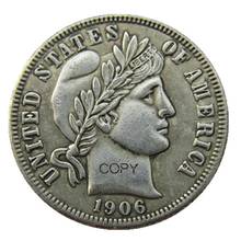 США Парикмахерская монета 1906 шт/с посеребренные копировальные монеты 2024 - купить недорого