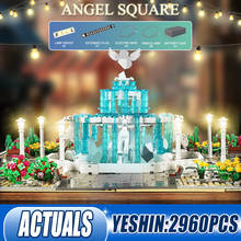 MOULD KING-construcción de un ángel cuadrado para niños, 16003, Streetview, juguetes, MOC, modelo, con luces Led, bloques, piezas, regalos de navidad 2024 - compra barato