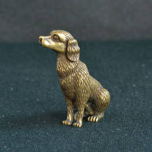 Estatuetas de cães do zodíaco de cobre puro em miniatura decoração vintage de mesa para chá de animal de estimação feng shui decoração artesanal da sorte 2024 - compre barato