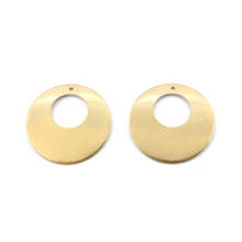 20 pçs bronze bruto oco redondo estampagem em branco disco amuletos conector de pingentes para colar brincos diy joias achados fazer 2024 - compre barato