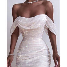Meihuida Women Off Shoulder Mini Dress Elegant Sweet White Dress Stylish Slash Neck Slim Sleeveless Evening Party Dresses Hot 2024 - buy cheap