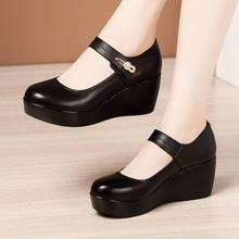 Zapatos de plataforma para mujer, cuñas informales cómodas, tacón alto, talla grande 32-43 2024 - compra barato