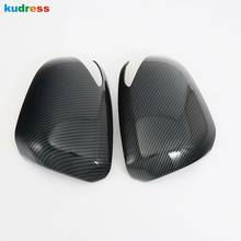 Rearview Mirror Cover Trim For Hyundai Santa Fe 2019 2020 Carbon Fiber Side Door Mirrors Frame Covers Car Styling Accessories 2024 - buy cheap